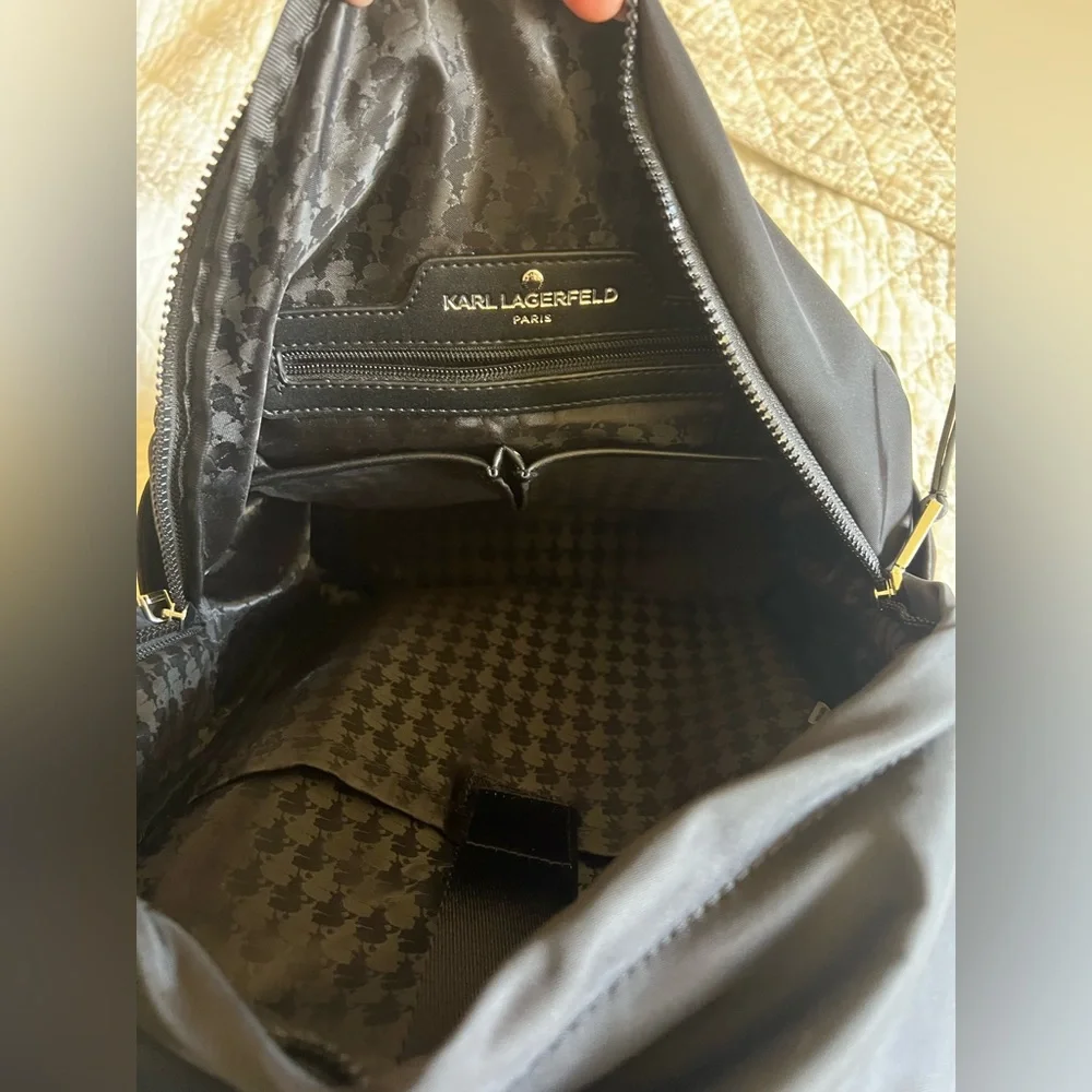Karl Lagerfeld Sleek Black Backpack - Picture 4 of 6